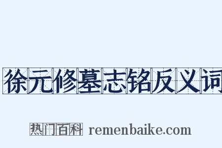 徐元修墓志铭反义词是什么意思的图片